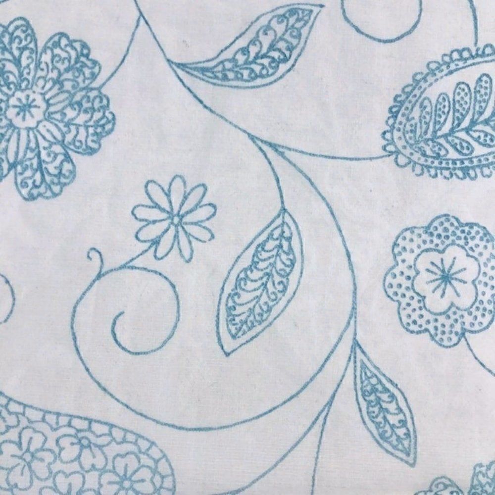 Floral Blue Flowers Semi Sheer Fabric